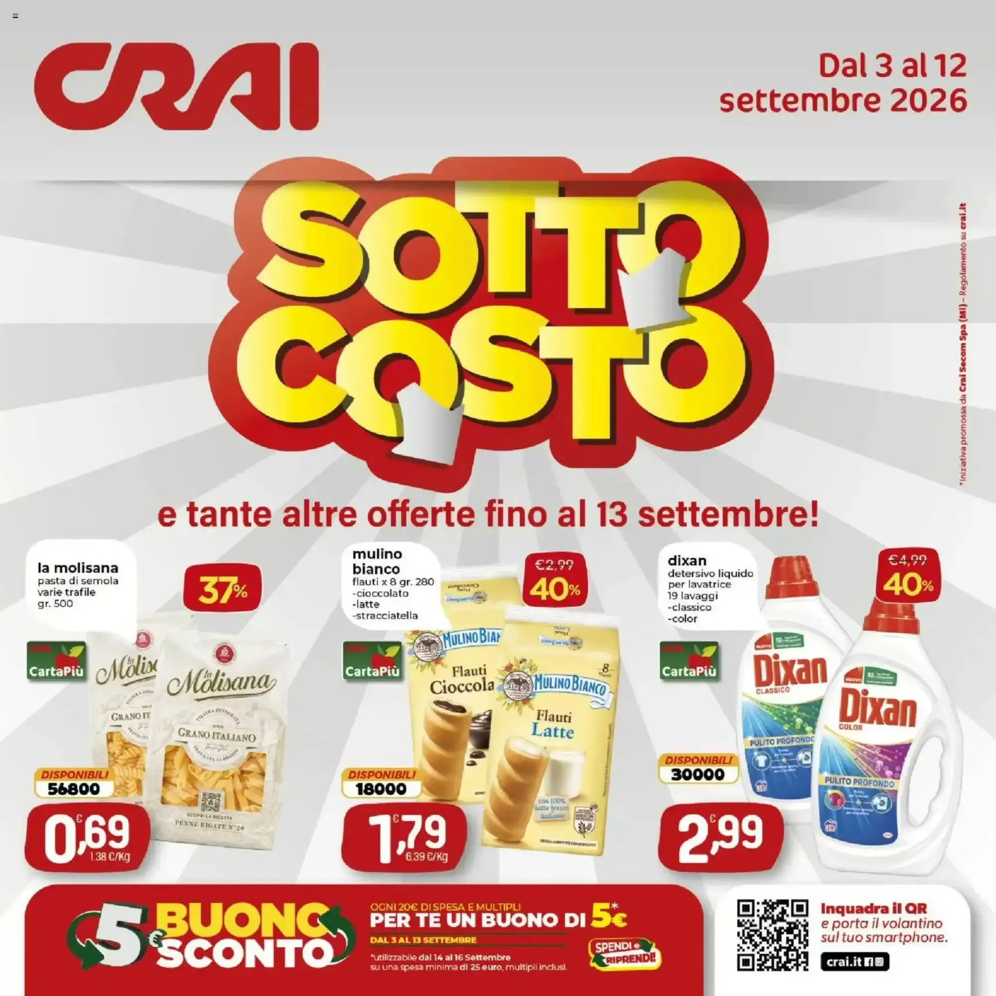 Copertina anteprima Crai - Offerte Crai: Anteprima Volantino dal 3 al 13 Settembre 2026
