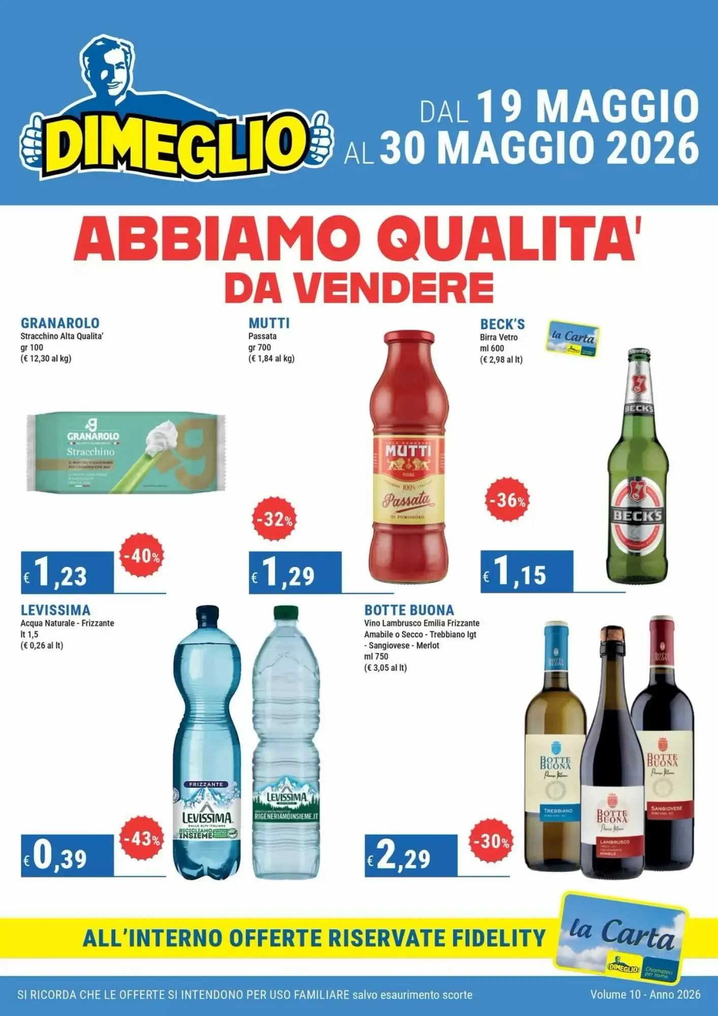 Copertina Dimeglio - Volantino Dimeglio