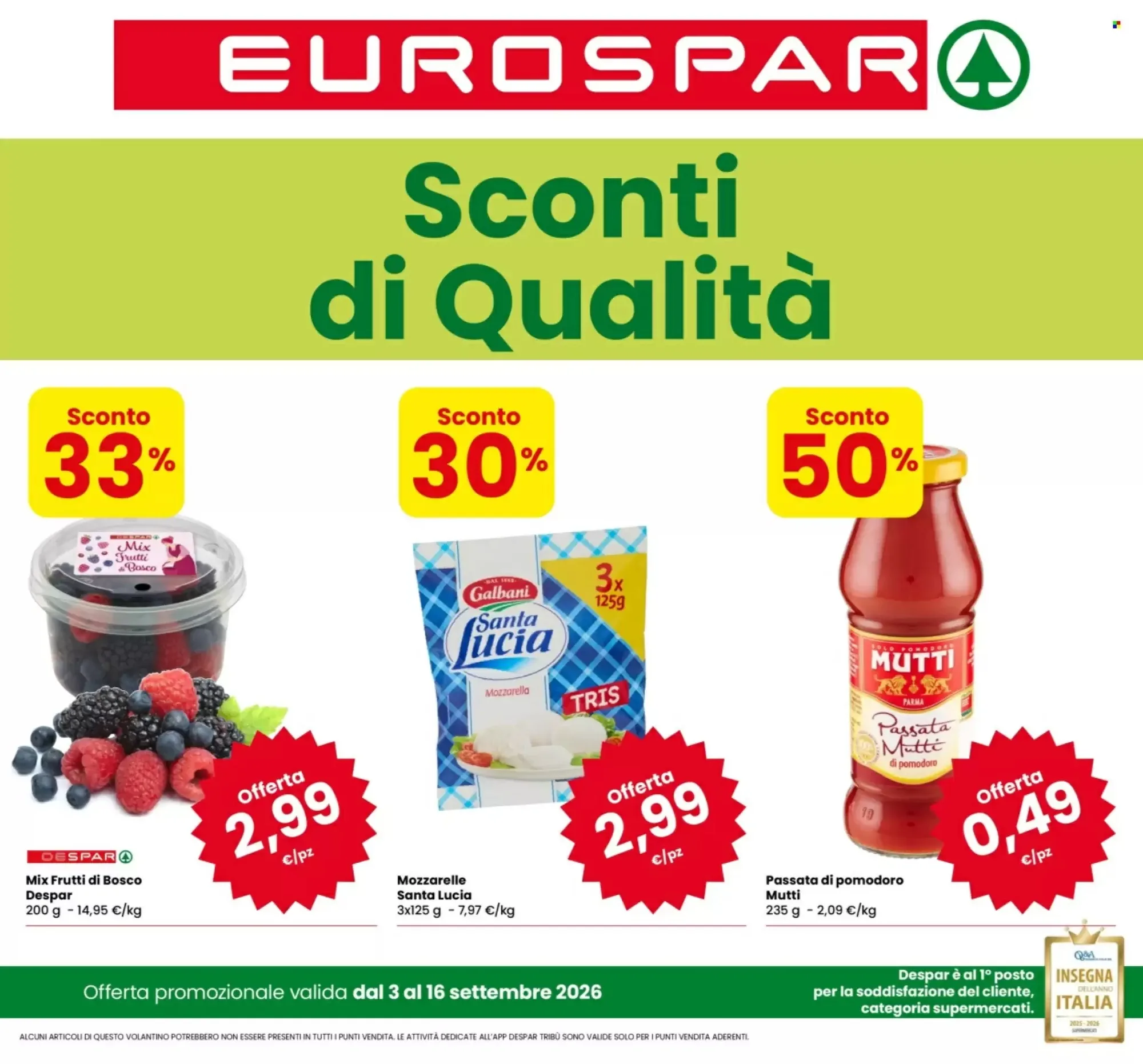 Copertina Eurospar - Volantino Eurospar