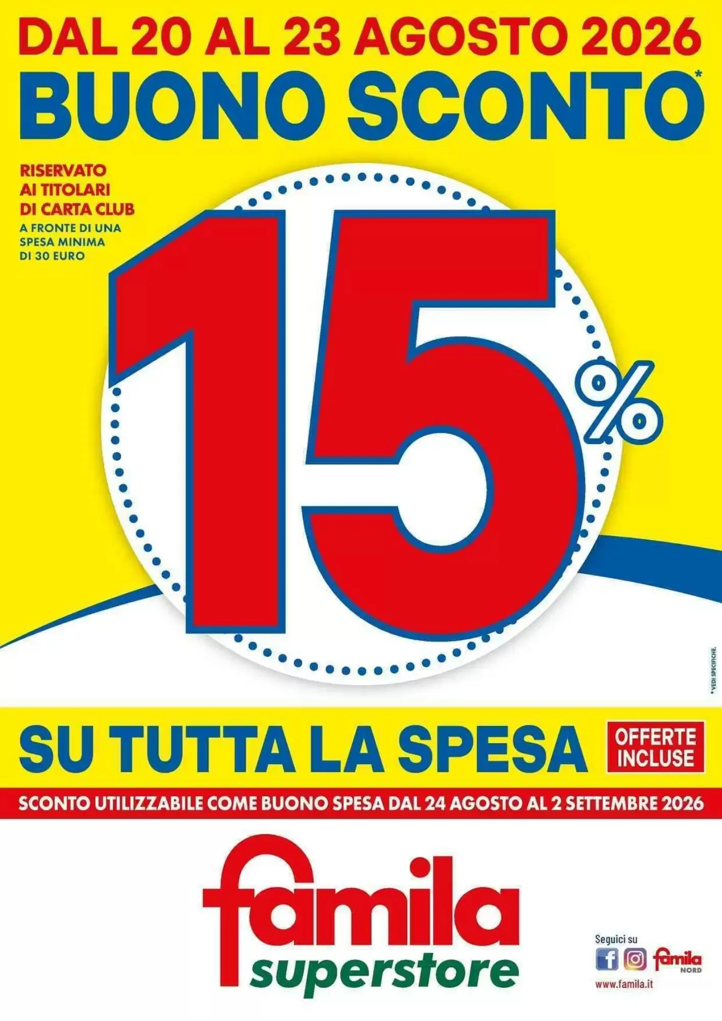 Copertina Famila Superstore - Volantino Famila Superstore