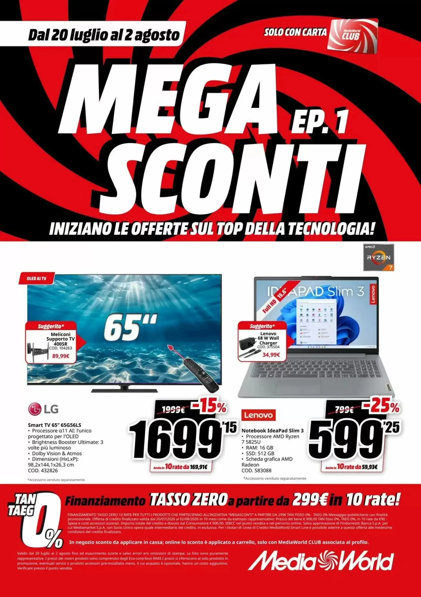 Copertina MediaWorld - Volantino MediaWorld