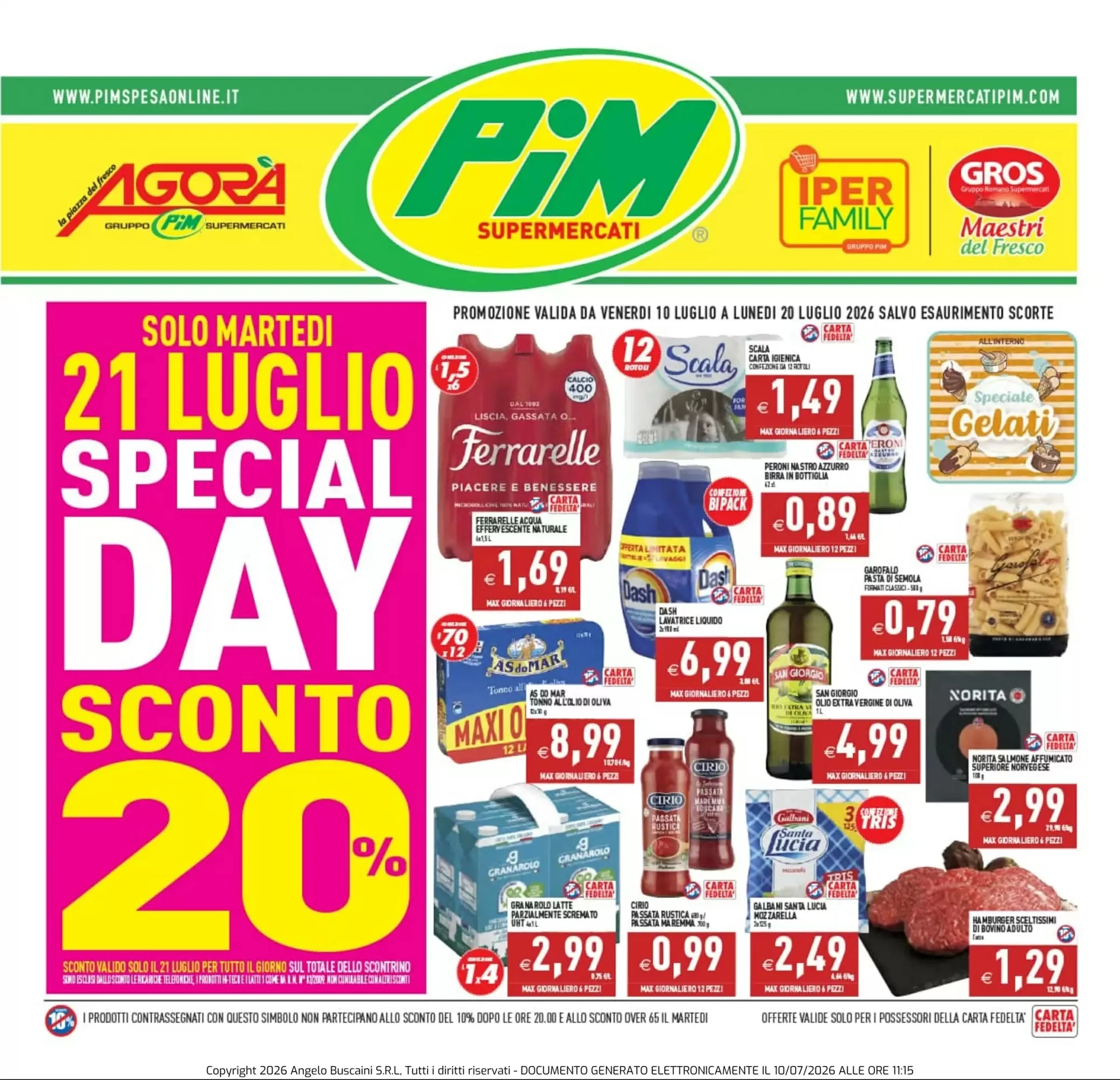 Copertina Pim Supermercati - Volantino Pim Supermercati