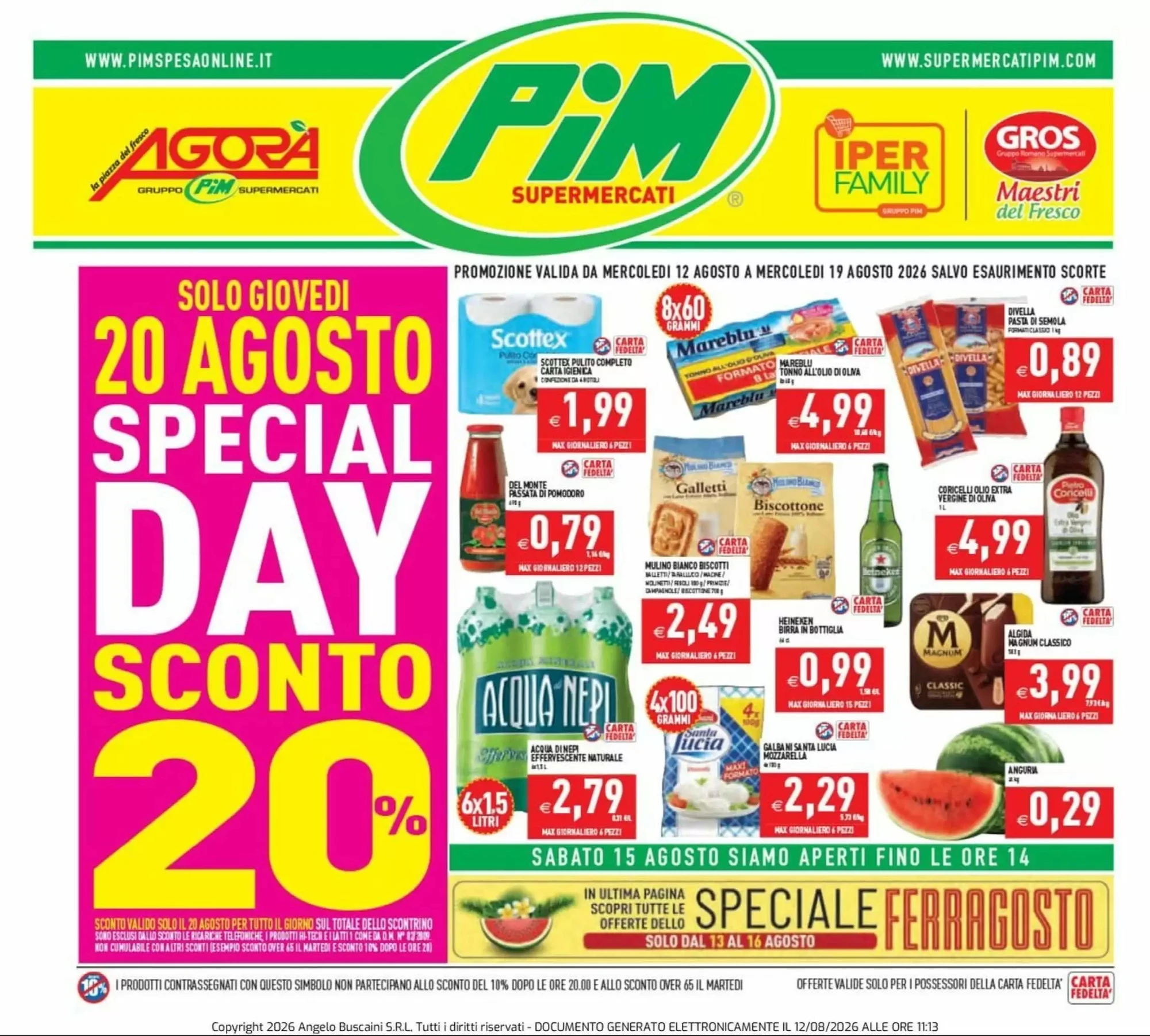 Copertina Pim Supermercati - Volantino Pim Supermercati