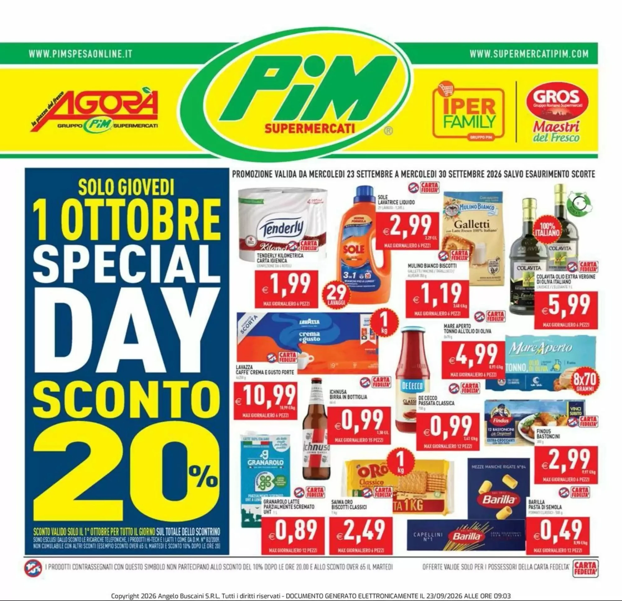 Copertina Pim Supermercati - Volantino Pim Supermercati