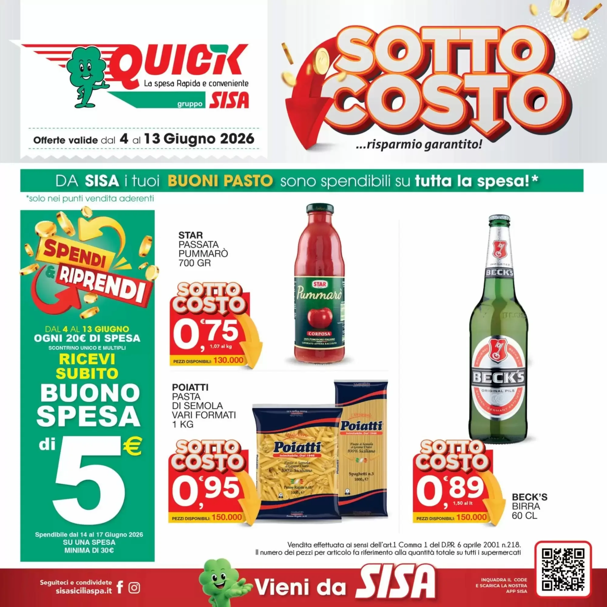Copertina Quick Sisa - Volantino Quick Sisa
