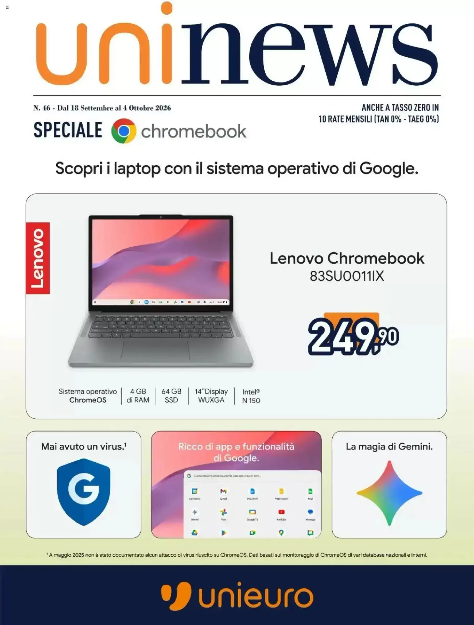 Copertina Unieuro - Volantino Unieuro